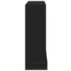 A side view of a black fireplace surround. Voir les images du produit