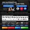 A marketing image showcasing an automotive bi-directional scan tool with various features and accessories. Produktbild-Vorschau