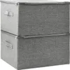 vidaXL Aufbewahrungsboxen 2 Stk. Stoff 43x34x23 cm Grau Produktbild-Vorschau 4