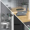 A split image showing Wera TORX HF screwdriver sets in two different storage configurations: one mounted on a pegboard and the other on a workbench. Anteprima dell’immagine prodotto