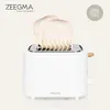 A white Zeegma toaster with two slices of bread popping out, showing wavy lines to indicate heat. Anteprima dell’immagine prodotto