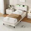 INONEFT, Somier con colchón, cama tapizada de 90x200 con Vista previa de la imagen del producto 2