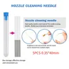 A product image showing nozzle cleaning needles and their storage case, with descriptive text and illustrative graphics. Produktbild-Vorschau