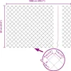 A diagram showing the dimensions of a chain-link fence. Voir les images du produit