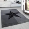 Kurzflor Teppich Wohnzimmer Grau 140x200 Rechteck Produktbild-Vorschau 2