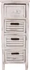 A tall, narrow chest of drawers with a distressed white finish. Podgląd zdjęcia produktu