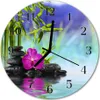 Glasuhr Wanduhr Küchenuhr Echt-Glas 30fi cm Orchidee Spa Produktbild-Vorschau 1