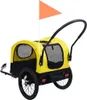 vidaXL Remorque vélo 2 en 1 pour chiens et poussette Jaune Voir les images du produit 4
