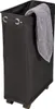 A black laundry basket with a gray towel draped over the edge, shown on a white background. Produktbild-Vorschau