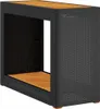 Zahradní stůl s dřevěnou deskou černý 100x40x75 cm Náhled obrázku produktu 1