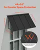 A black awning is installed above a window on a light gray wall. Anteprima dell’immagine prodotto