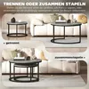 HOMCOM Couchtisch rund 2er Set Stapelbarer Wohnzimmertisch Produktbild-Vorschau 5