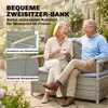 Outsunny Gartenbank Polyrattan 170L 2-Sitzer Sitzbank mit Produktbild-Vorschau 7