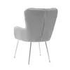 A single silver-gray chair with a ribbed velvet upholstery and chrome legs, shown from the back against a white background. Podgląd zdjęcia produktu