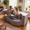 COSTWAY Schlafsofa, Boneless Sofa Bett mit 2 Bequemen Produktbild-Vorschau 2
