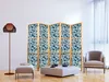 Paravento giapponese Fiori 225x172 cm 5 pezzi blu Anteprima dell’immagine prodotto 5