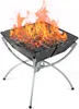 A portable charcoal grill with flames on a white background. Produktbild-Vorschau