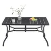 GIHAUVIA Gartentisch 144x94cm Wetterfest Metall 6 Personen Produktbild-Vorschau 13