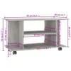 A diagram showing the dimensions of a TV stand. Náhľad obrázku produktu