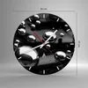 Wanduhr - Rund - Glasuhr - Chrom Metall Reflexion - 30x30cm Produktbild-Vorschau 3