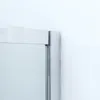 A close-up view of the corner of a shower enclosure, showing the frame and glass. Produktbild-Vorschau