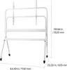 A white rolling TV stand with dimensions indicated by text overlays. Anteprima dell’immagine prodotto