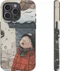 Winterlicher Chibi-Mann blickt zum verschneiten Dach – Produktbild-Vorschau 1