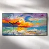 Wandbild Leinwand Bilder Wanduhr 60x30 Malerei Meeres bunte Produktbild-Vorschau 2