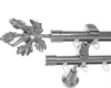 Innenlauf Edelstahl Look Gardinenstange 20mm Wandträger Produktbild-Vorschau 1