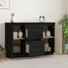 Sideboard Schwarz 111x34x75 cm Massivholz Kiefer Produktbild-Vorschau 3