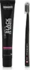A black tube of toothpaste and a black toothbrush are displayed side-by-side on a white background. Anteprima dell’immagine prodotto