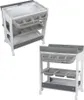 A collage of two images showing a baby changing station with an integrated bath. Produktbild-Vorschau