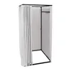 A freestanding changing room with a metal frame and white curtains, set against a white background. Produktbild-Vorschau
