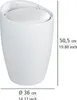 A white stool with dimensions indicated by measurement lines and text. Podgląd zdjęcia produktu
