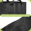 A close-up view of a black fabric planting bag, with a text overlay describing its features. Podgląd zdjęcia produktu