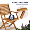 CASARIA® 4er Set Gartenstuhl Balkonstuhl Holz Sydney Produktbild-Vorschau 3