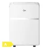 A white portable air conditioner with a silver stripe and a logo on a white background. Produktbild-Vorschau