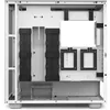 The interior of a white computer case, showing mounting points and cable management features. Produktbild-Vorschau