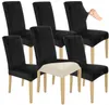 Stuhlhusse Stretch Schwarz - 6 Stück - Samt - Universal - Produktbild-Vorschau 1