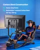 A man wearing a VR headset is playing a racing simulator game. Voir les images du produit