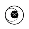 A black and silver modern wall clock with a circular design. Anteprima dell’immagine prodotto