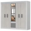 Drehtürenschrank fünftürig in Weiss/Kathult
Breite:	231 cm
Höhe: 210 cm	
Tiefe: 57 cm Produktbild-Vorschau