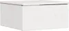 A white wooden storage box is shown from a side-angle. Produktbild-Vorschau