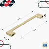 A gold cabinet handle with dimensions indicated by dashed lines and measurements. Produktbild-Vorschau