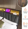 OKWISH Lit coffre 180 x 200 cm – Tête de Lit LED et USB – Voir les images du produit 5