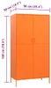 vidaXL Šatní skříň oranžová 90x50x180 cm ocel Náhled obrázku produktu 7