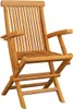 vidaXL Gartenstühle mit Creme Kissen 4 Stk. Massivholz Teak Produktbild-Vorschau 1