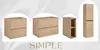 A collage of four different bathroom vanity units, all made of light wood. Podgląd zdjęcia produktu