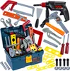 A collection of toy tools and a toolbox, arranged on a white background. Produktbild-Vorschau