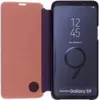 A Samsung Galaxy S9 phone with a purple flip case is shown. Produktbild-Vorschau